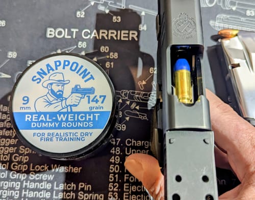 Customer photo review of SnapPoint 9mm Snap Caps (Set of 20)– Real-Weight Dry Fire Dummy Rounds w/ SnapPlug Primer