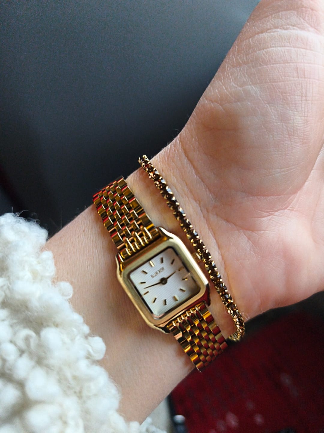 Customer photo review of Ava Gold Brown Bracelet