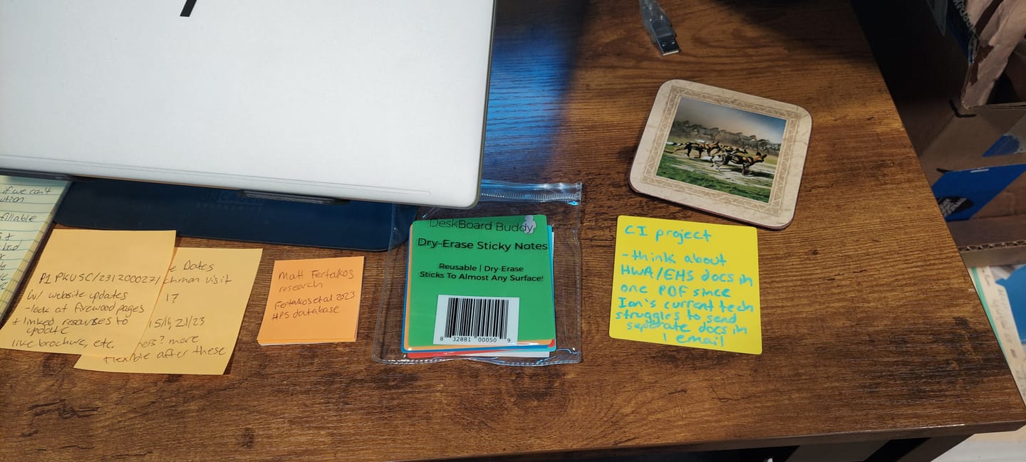 Customer photo review of Dry-Erase Sticky Notes - 6 Pack