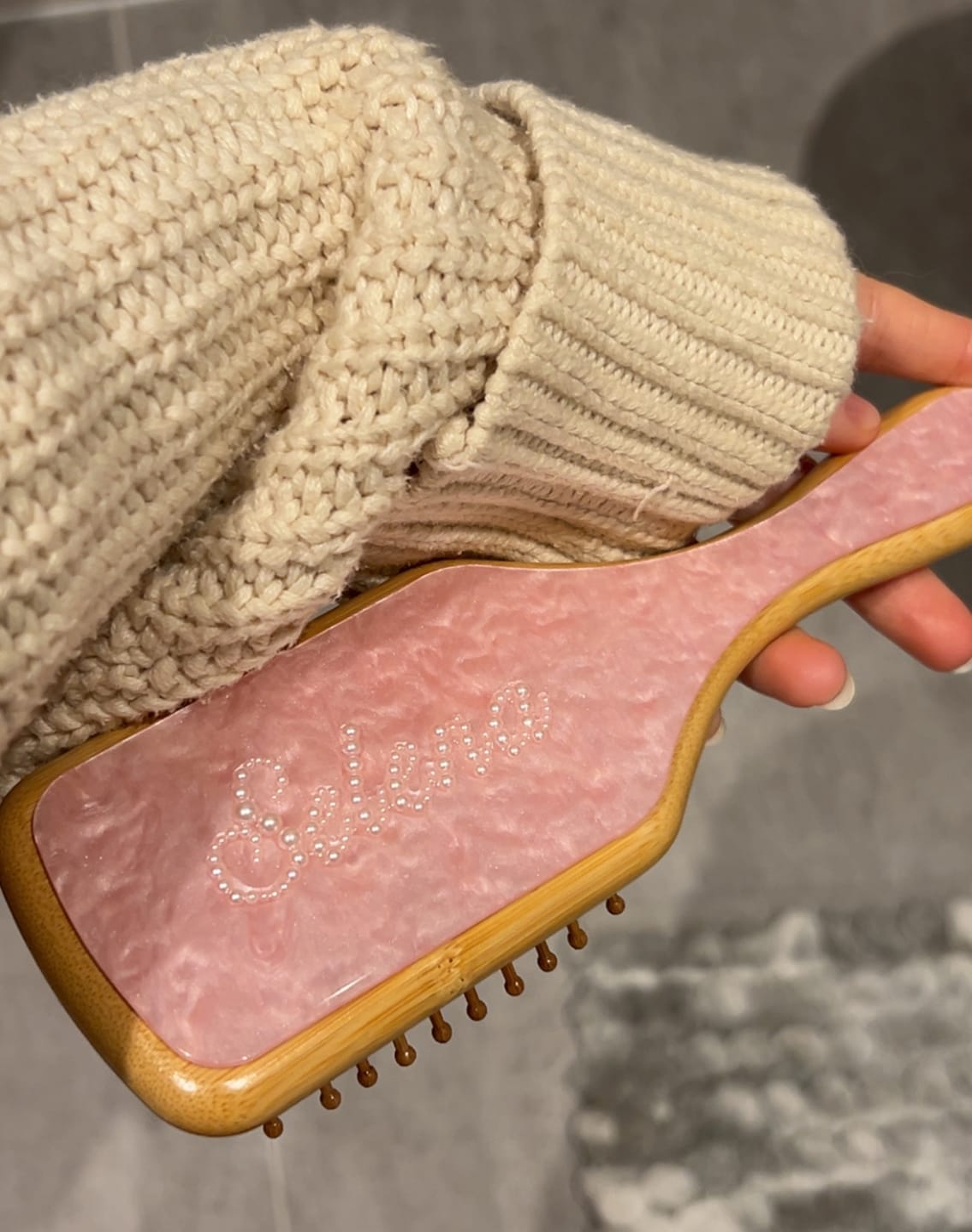 Customer photo review of Custom Paddle Hair Brush