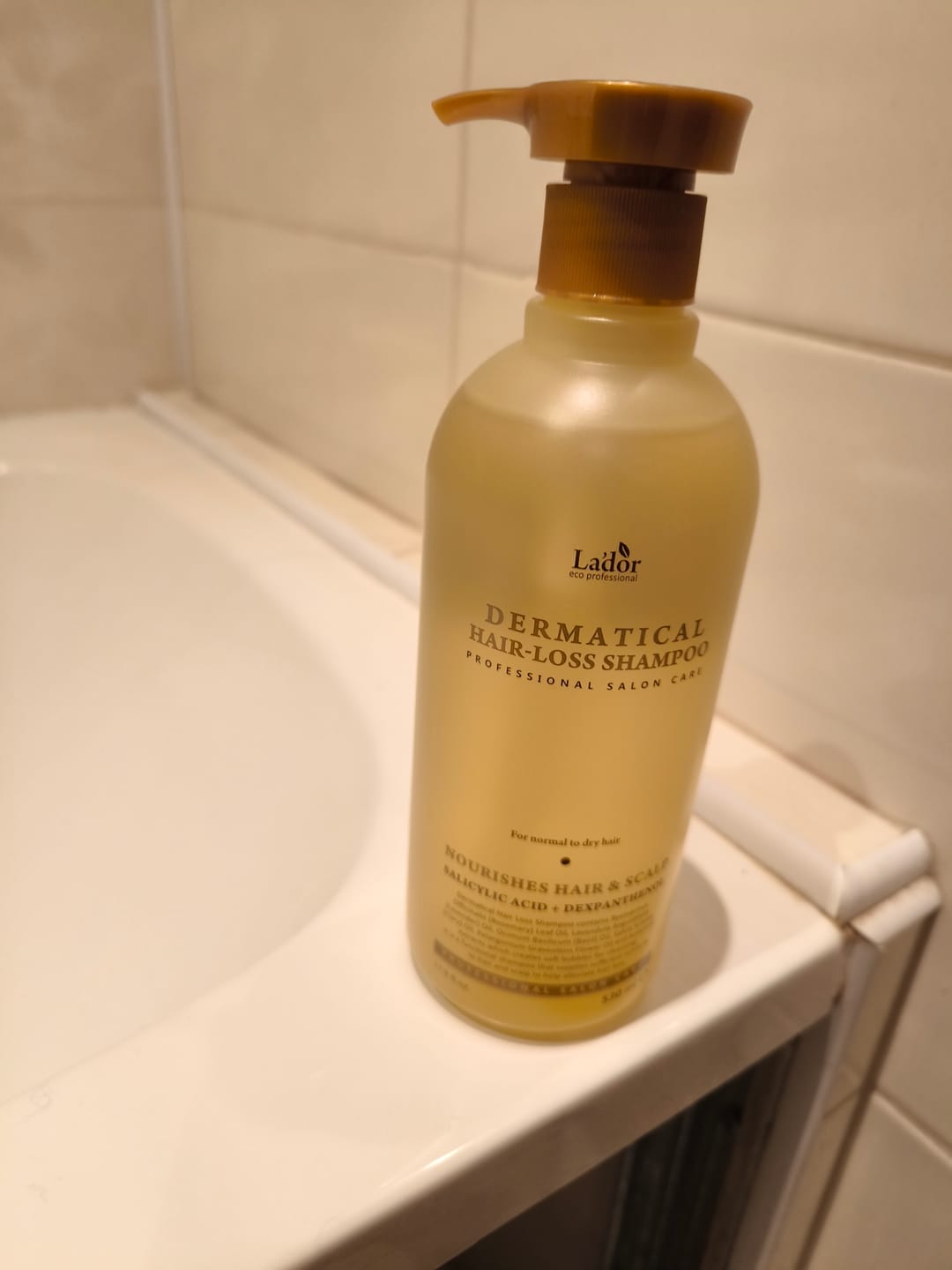 Customer photo review of Bezsulfātu šampūns matu izkrišanas novēršanai Lador Dermatical Hair-Loss Shampoo