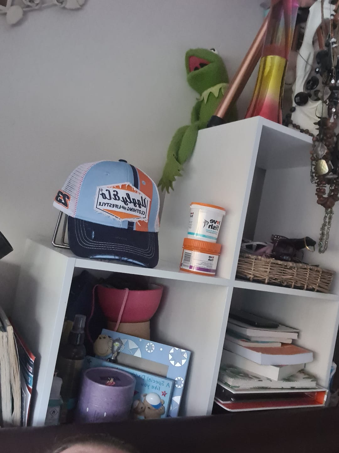 Customer photo review of Retro Blue & Orange Diamond Cap