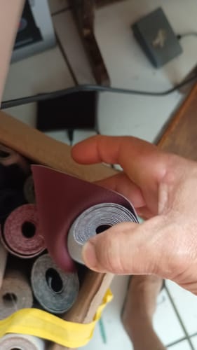 Customer photo review of CEDRO 0.8MM COM FUNDO DE MALHA COR VINHO