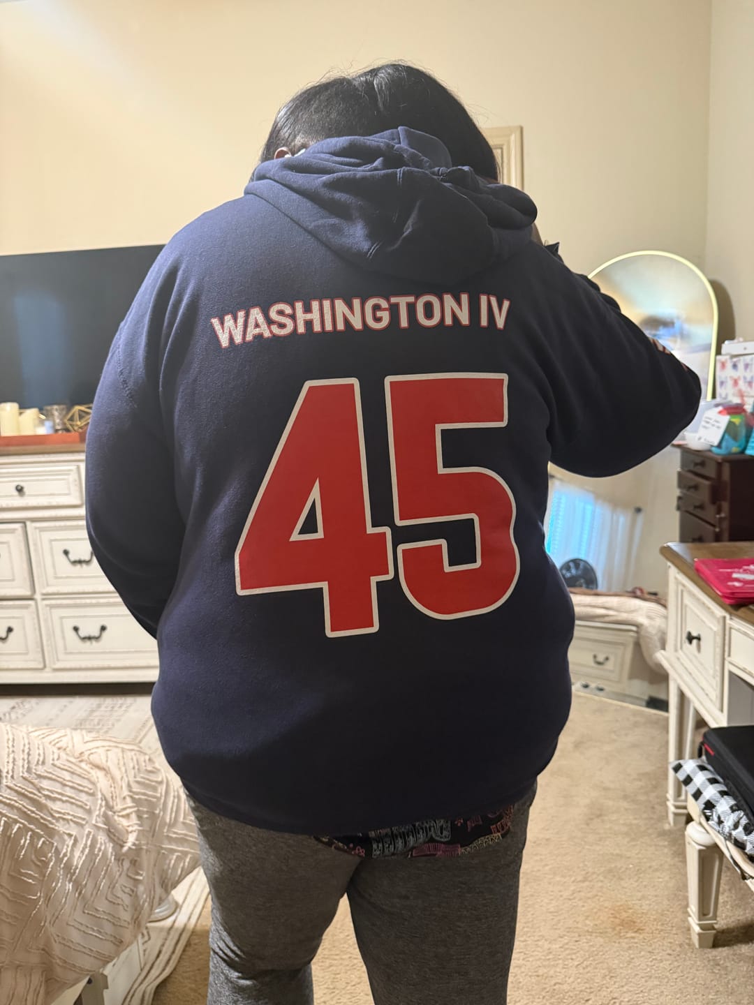Customer photo review of Smitty Washington IV | Jersey Style Hoodie