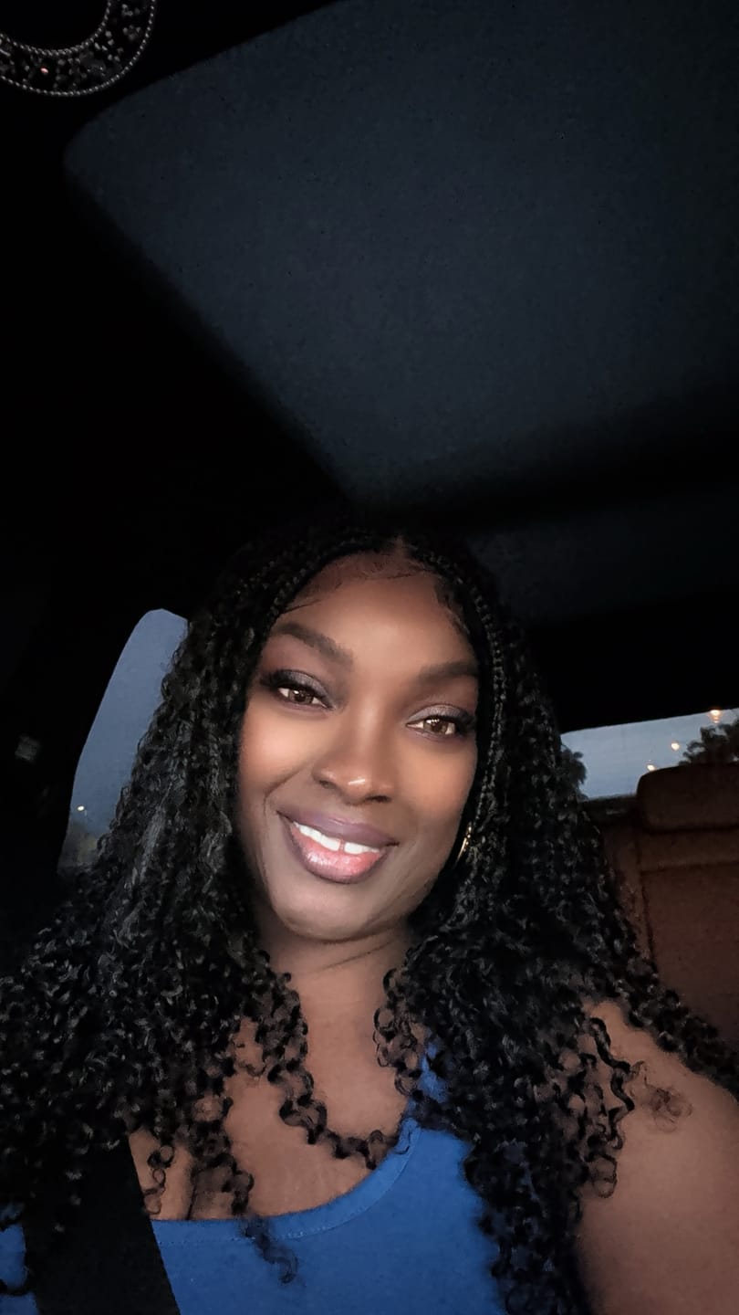 Customer photo review of Lulu - Bora Bora Pre Bleached Swiss HD Full Lace Human Hair Curly Wave Boho Box Braided Wig