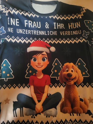 Customer photo review of Frau & Haustier - Individueller Weihnachtspullover