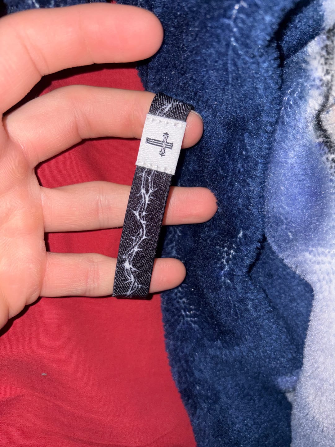 Customer photo review of Crown Of Thorns Wrist Band - White