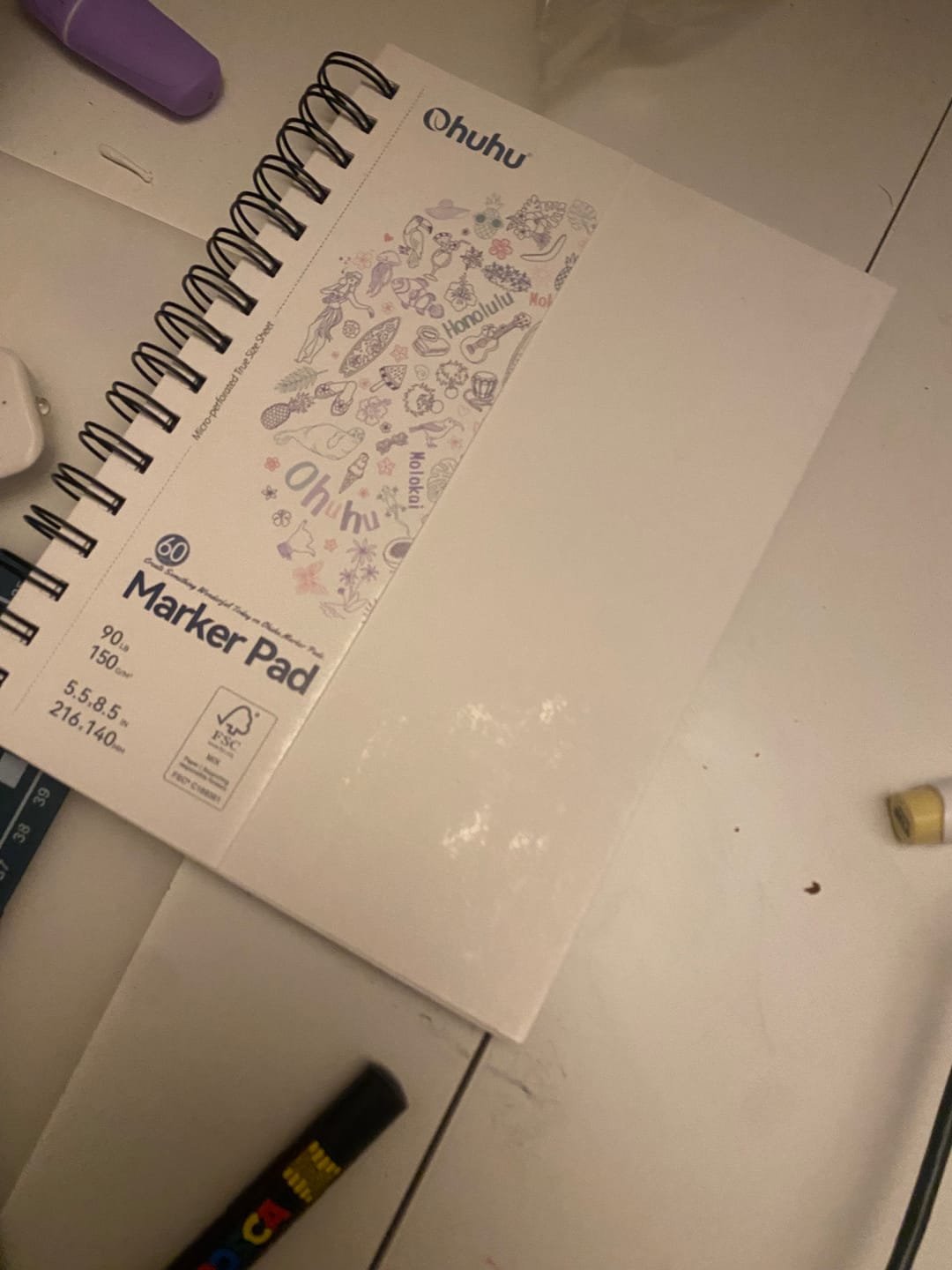 Customer photo review of Ohuhu Bleedproof Double-Sided Marker Pad, Spiral-Bound