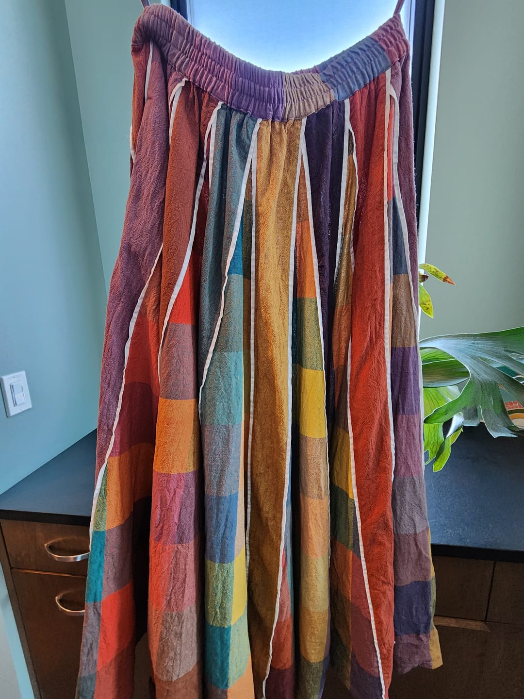 Customer photo review of KATE SKIRT | CONFETTI CHEX X STRIPES