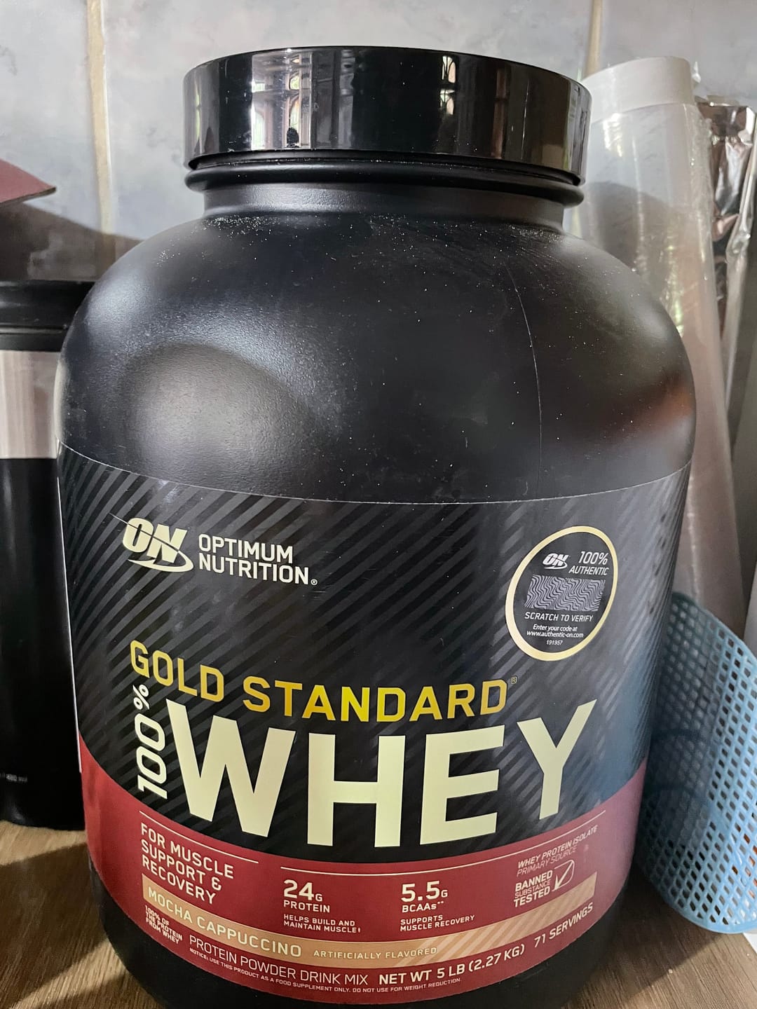 Customer photo review of Gold Standard 100% Whey Protein 5 lbs
