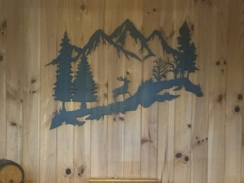 Customer photo review of Décoration Murale en Métal - Montagne et Cerf