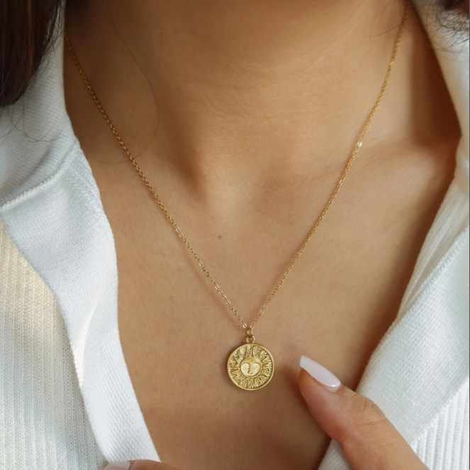 Customer photo review of Sun Gold Necklace