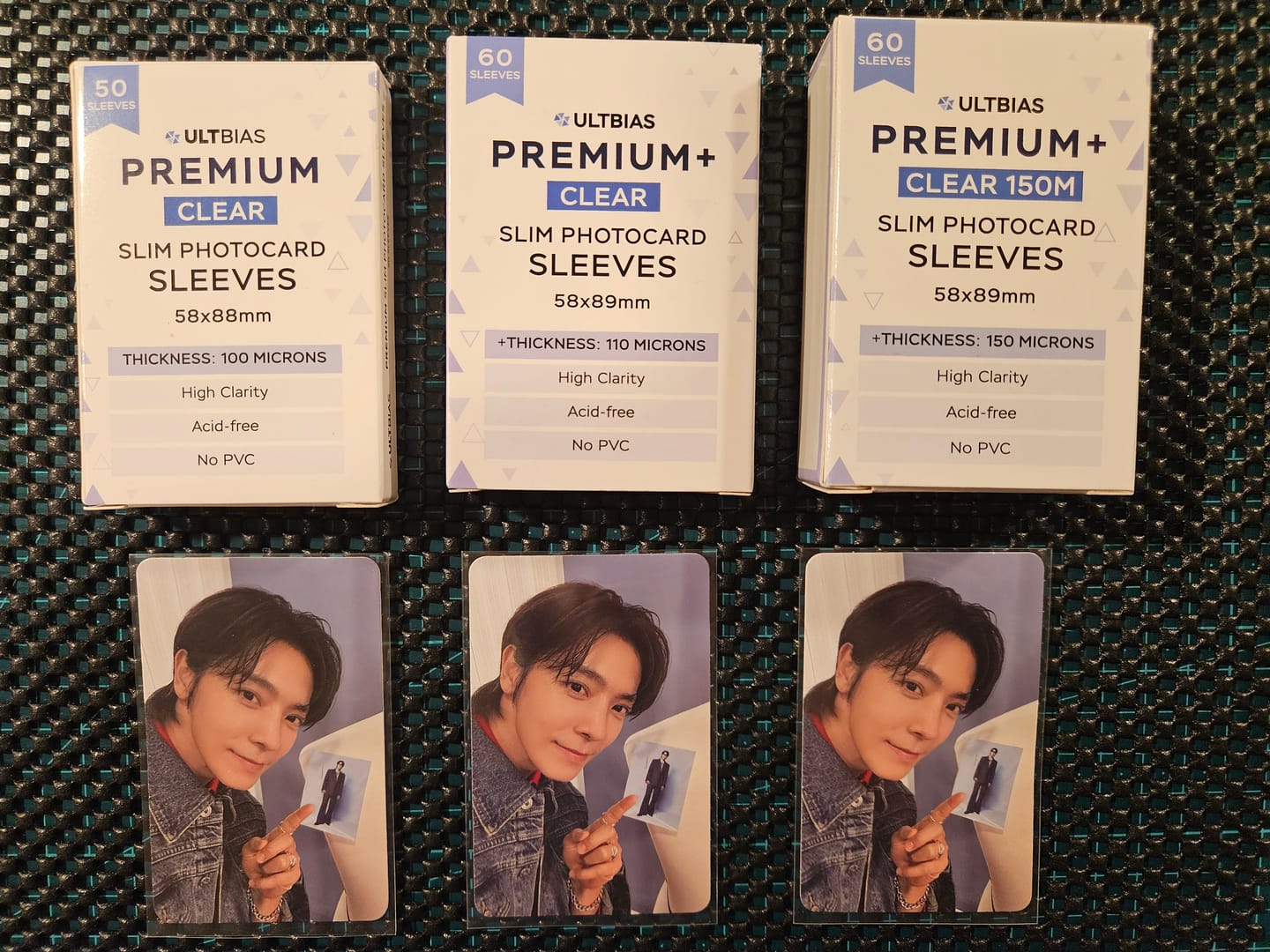 Customer photo review of Premium Photocard Sleeves - Slim - Clear