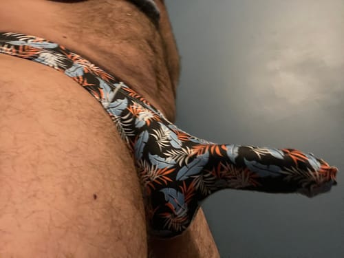 Customer photo review of 4 Pack Men's Elephant Print Sexy Bikini