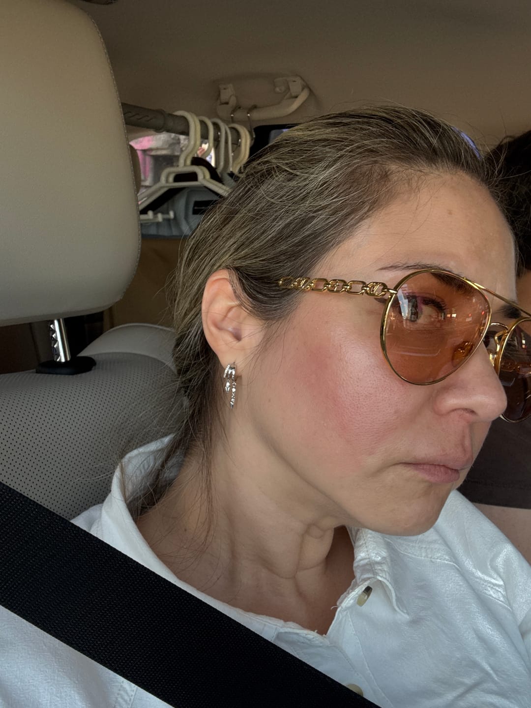 Customer photo review of Sienna Stacked Illusion Earrings