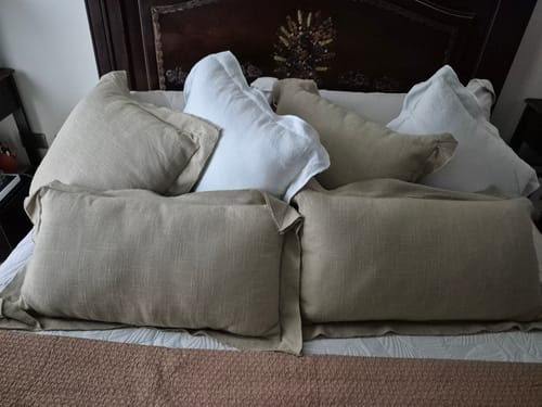 Reseña con foto de un cliente sobre Cojín Algodón Unicolor