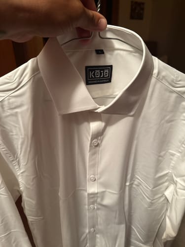 Customer photo review of Performance Bamboo Dress Shirt - White