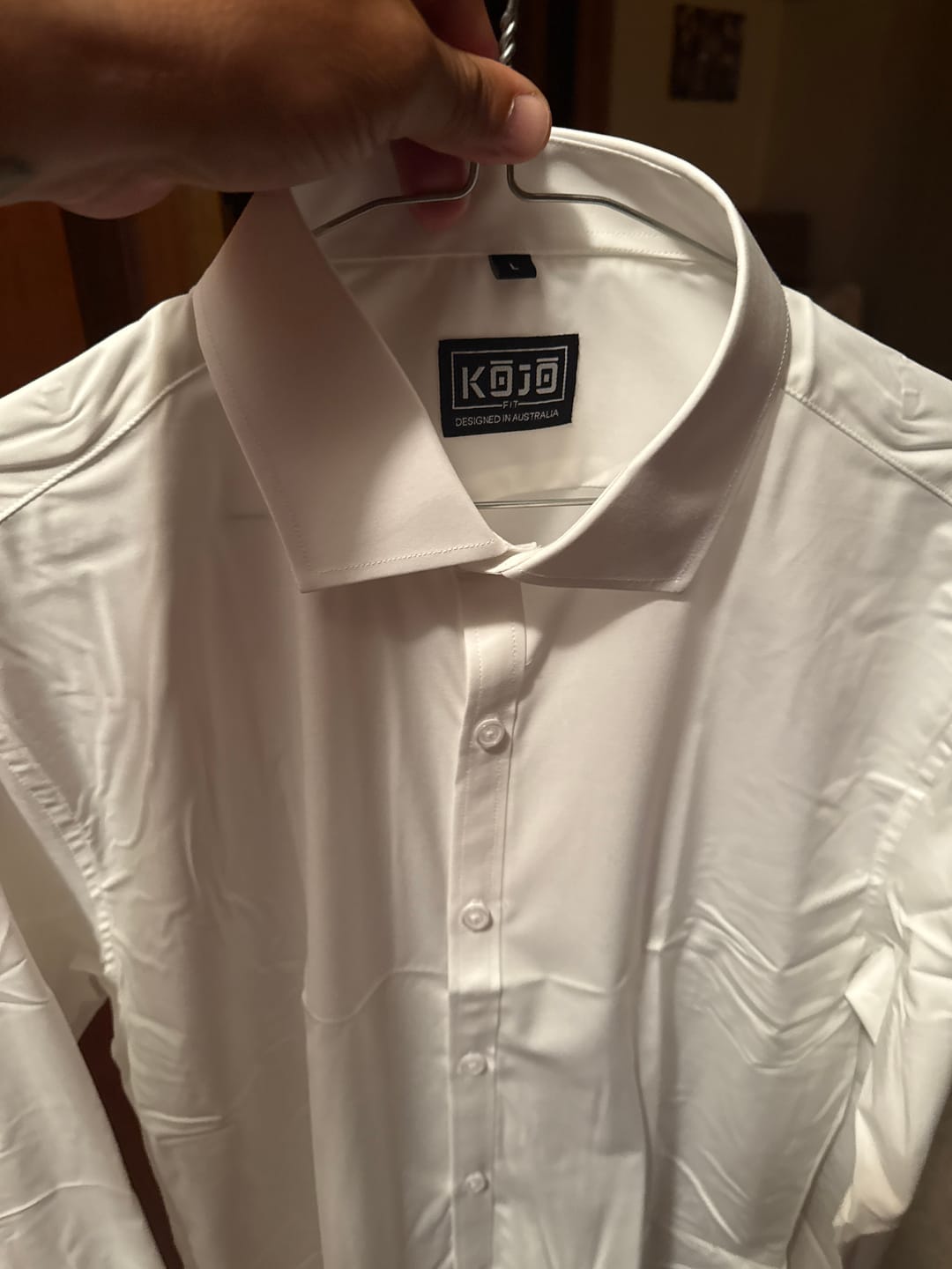 Customer photo review of Performance Bamboo Dress Shirt - White
