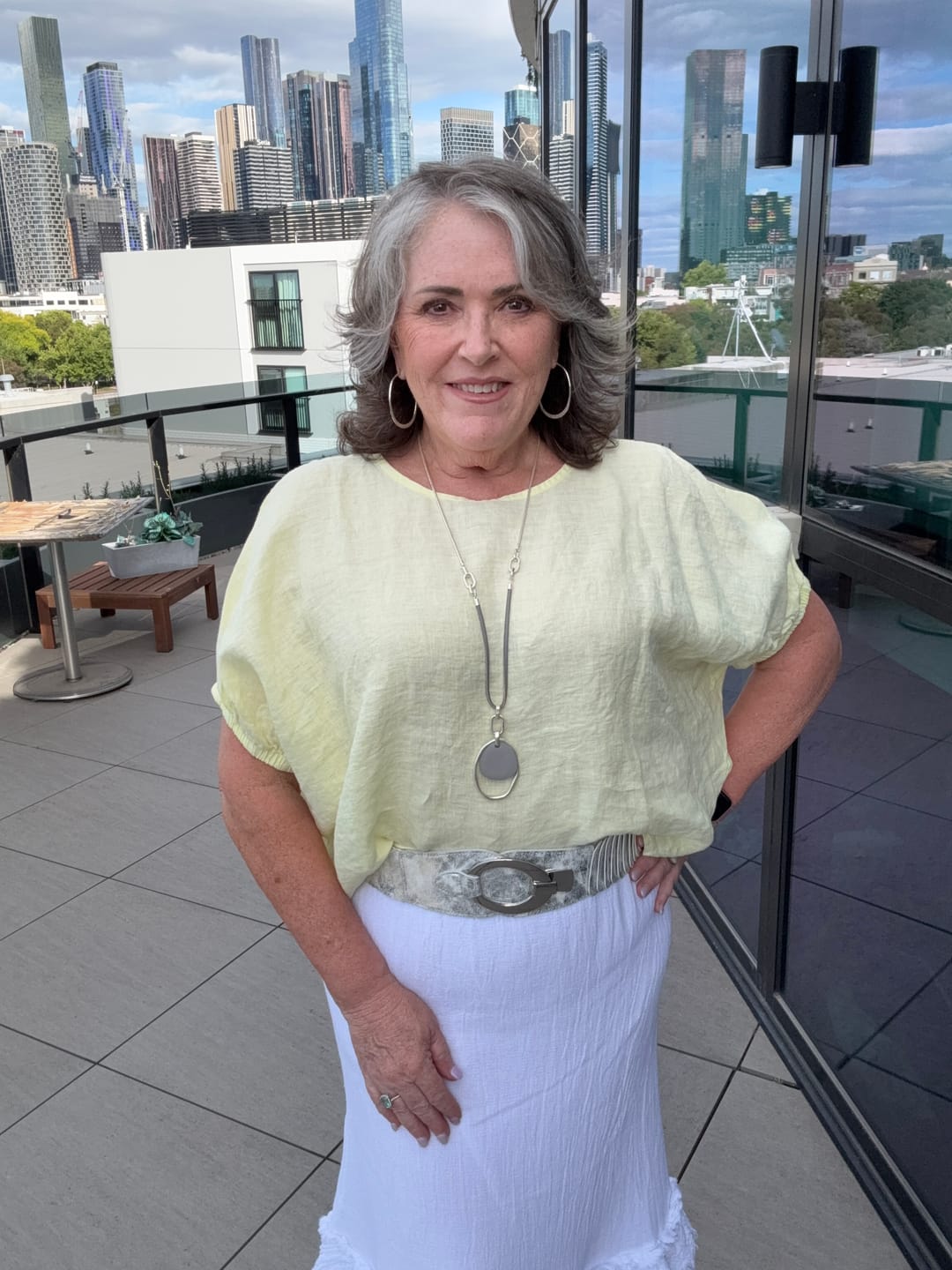 Customer photo review of Riccardo Belt in White and Silver