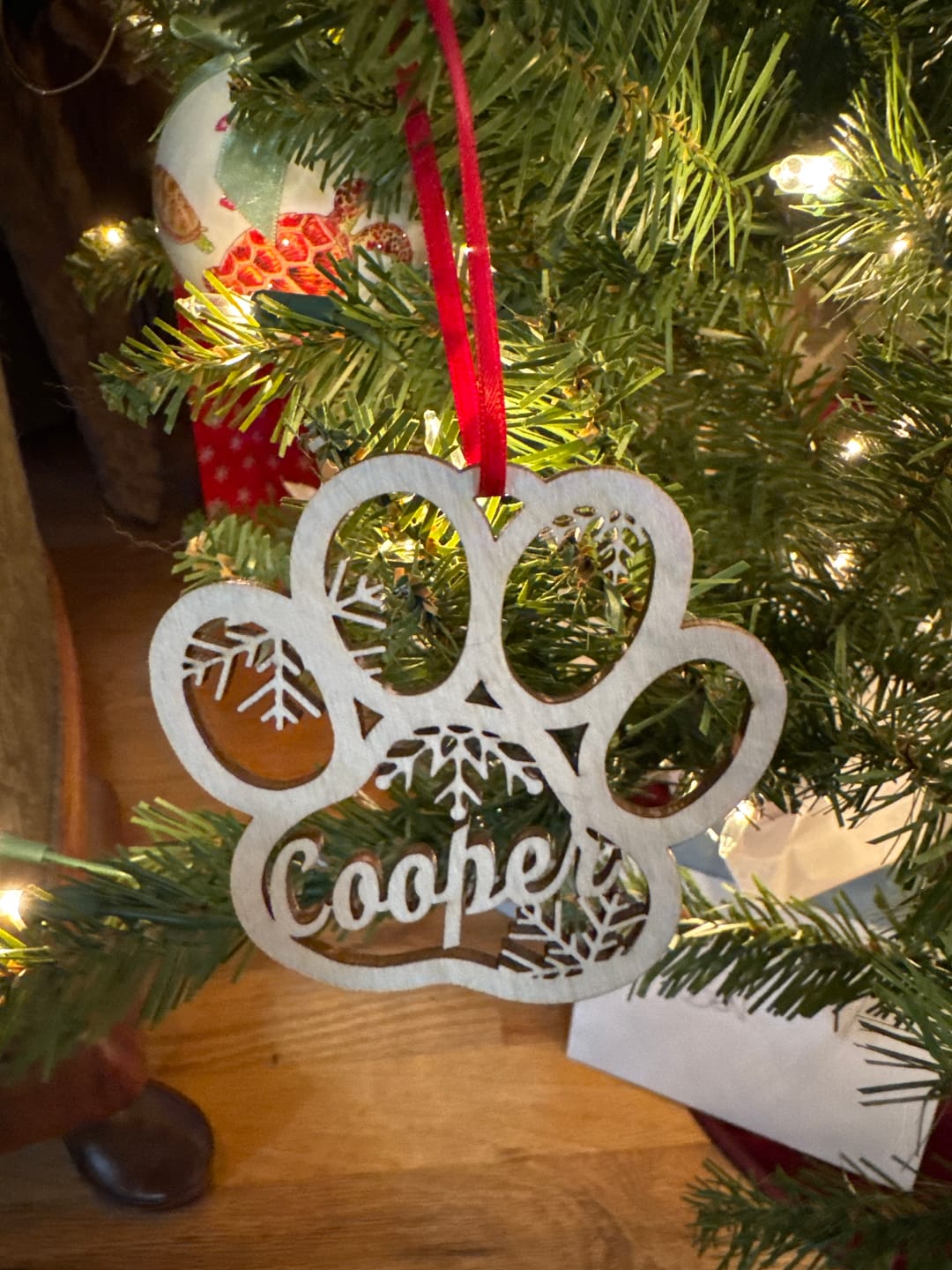 Customer photo review of Personalized Pet Christmas Ornament