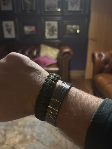 Customer photo review of Brotherhood in Black Bangle – Masonic Copper Bracelet