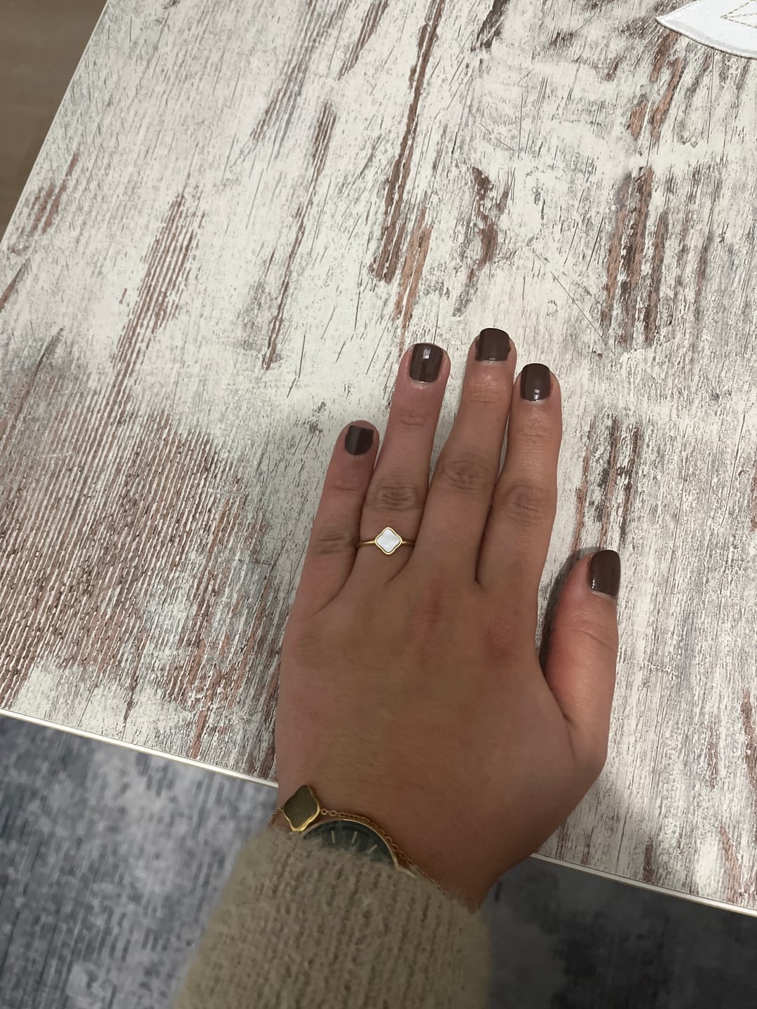 Customer photo review of Flora Gold White Ring