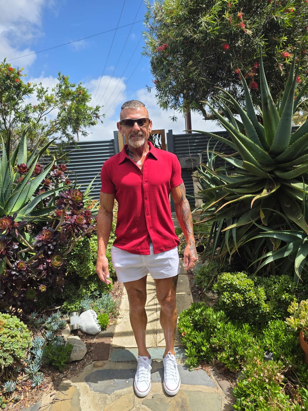 Customer photo review of Stretch Knit Polo - Oak Brown