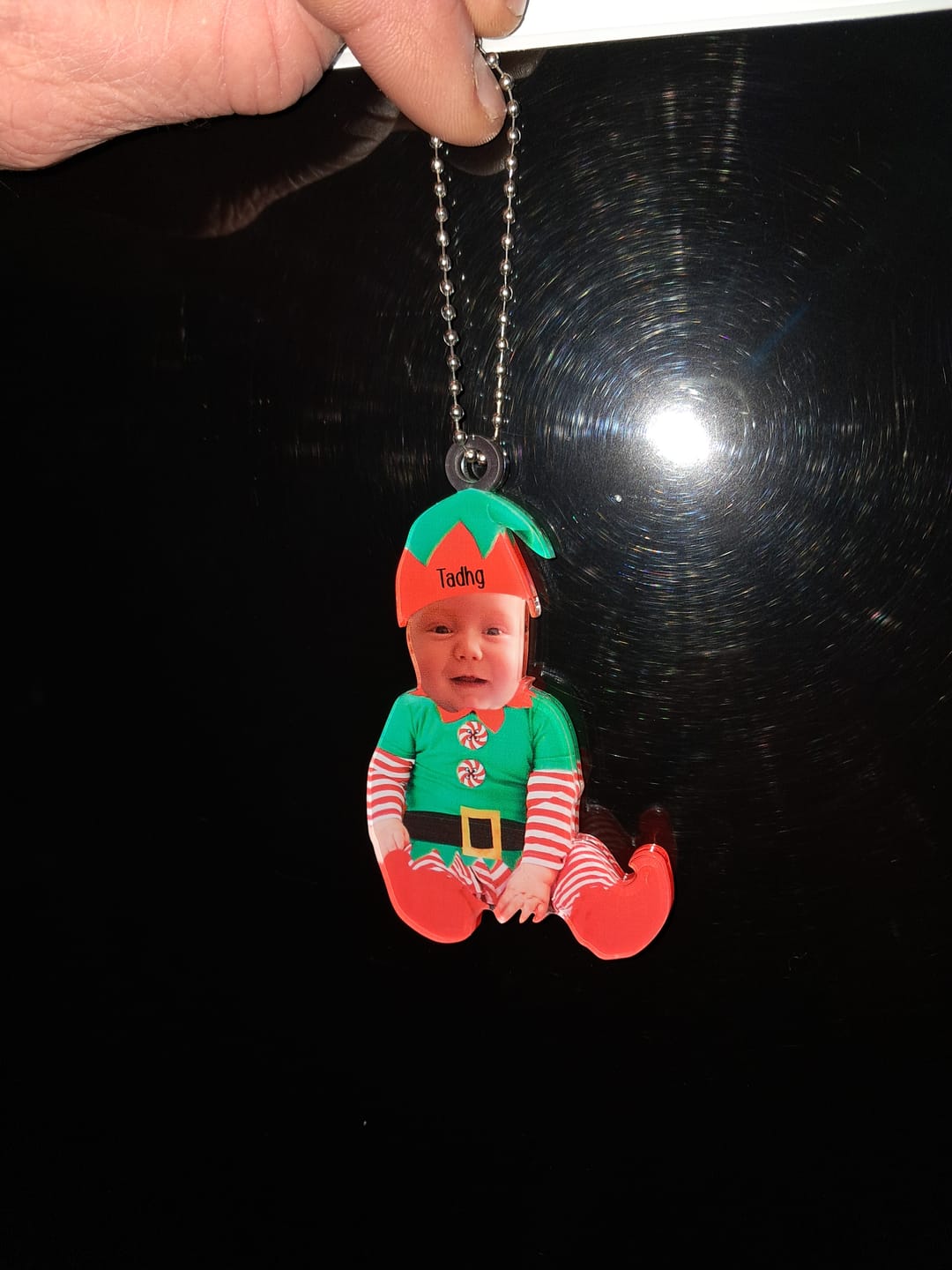 Customer photo review of Adorable Newborn Baby Elf - Personalized Babys Photo Christmas Ornament