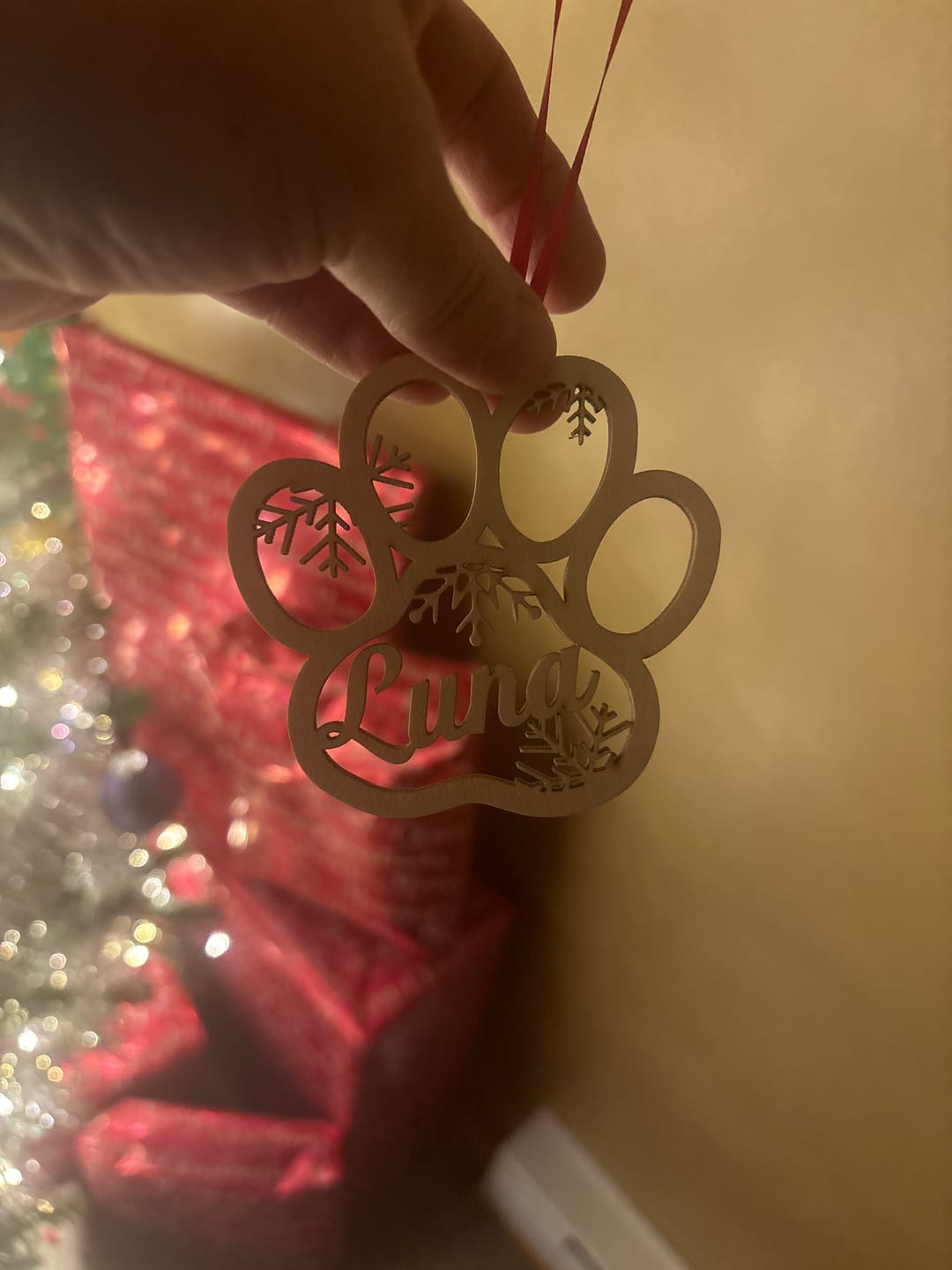 Customer photo review of Personalized Pet Christmas Ornament