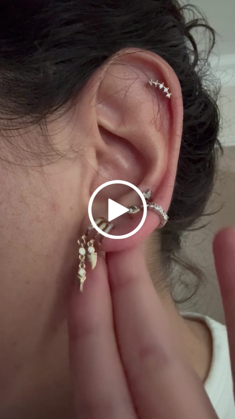 Customer video review of Sienna Stacked Illusion Earrings