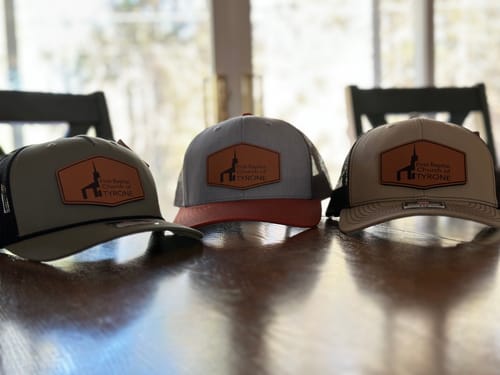Customer photo review of Richardson 112 Genuine Leather Patch Hats Laser Engraved