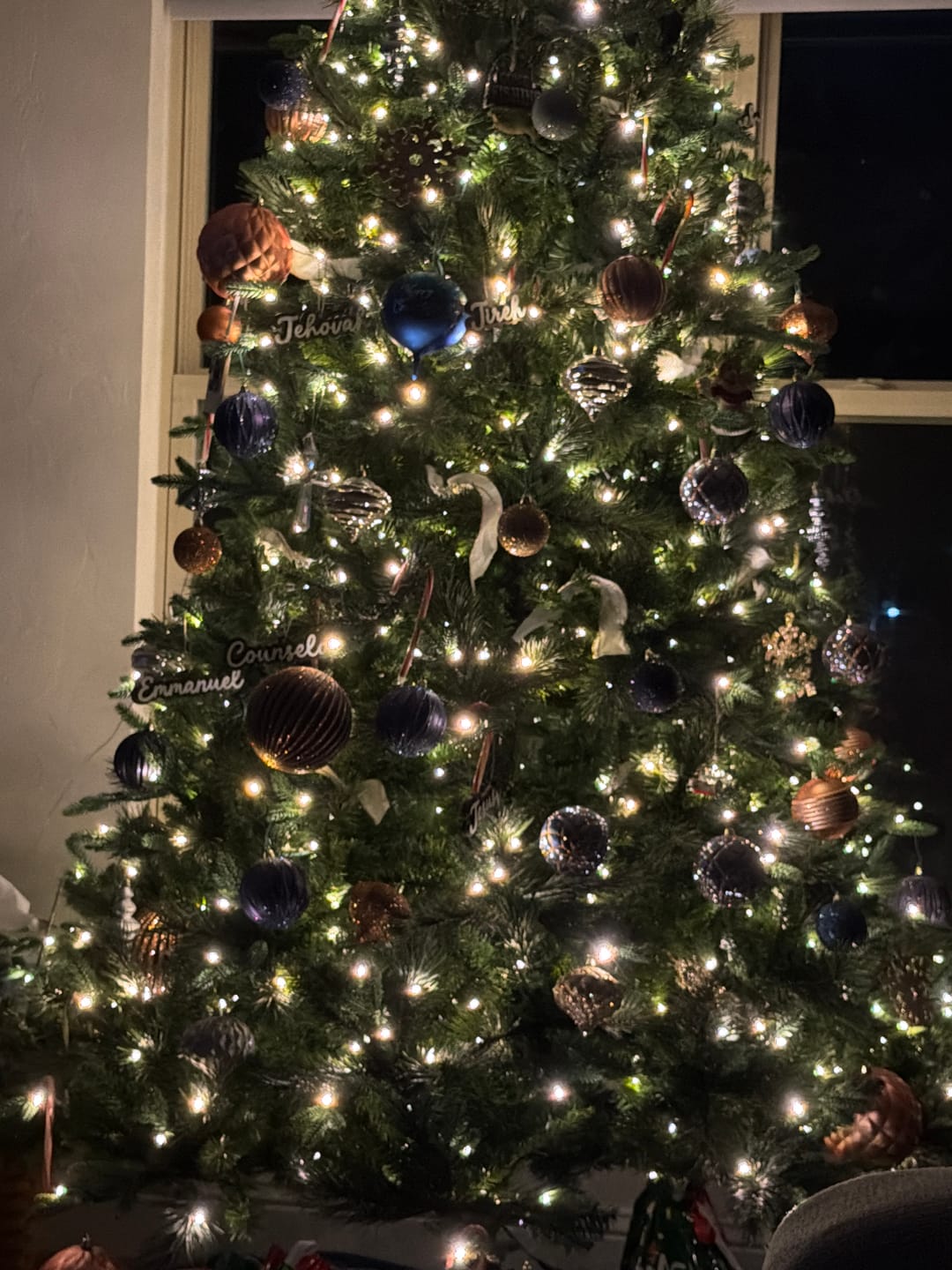 Customer photo review of Names of God Christmas Ornaments Set of 9