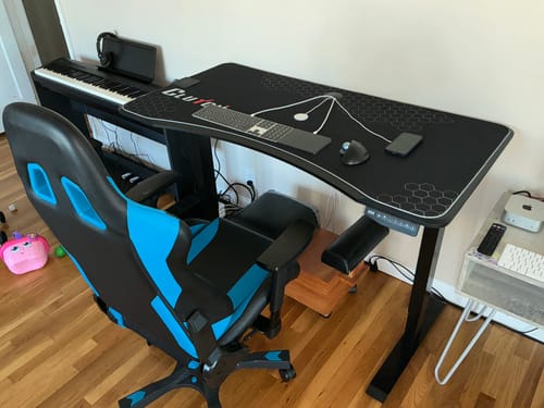 Customer photo review of Rise Series Height-Adjustable Desk