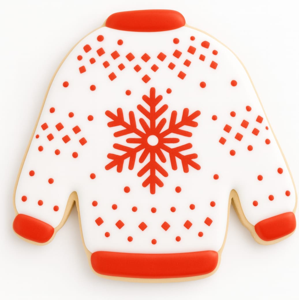 Customer photo review of Christmas Sweater Cookie Stencil