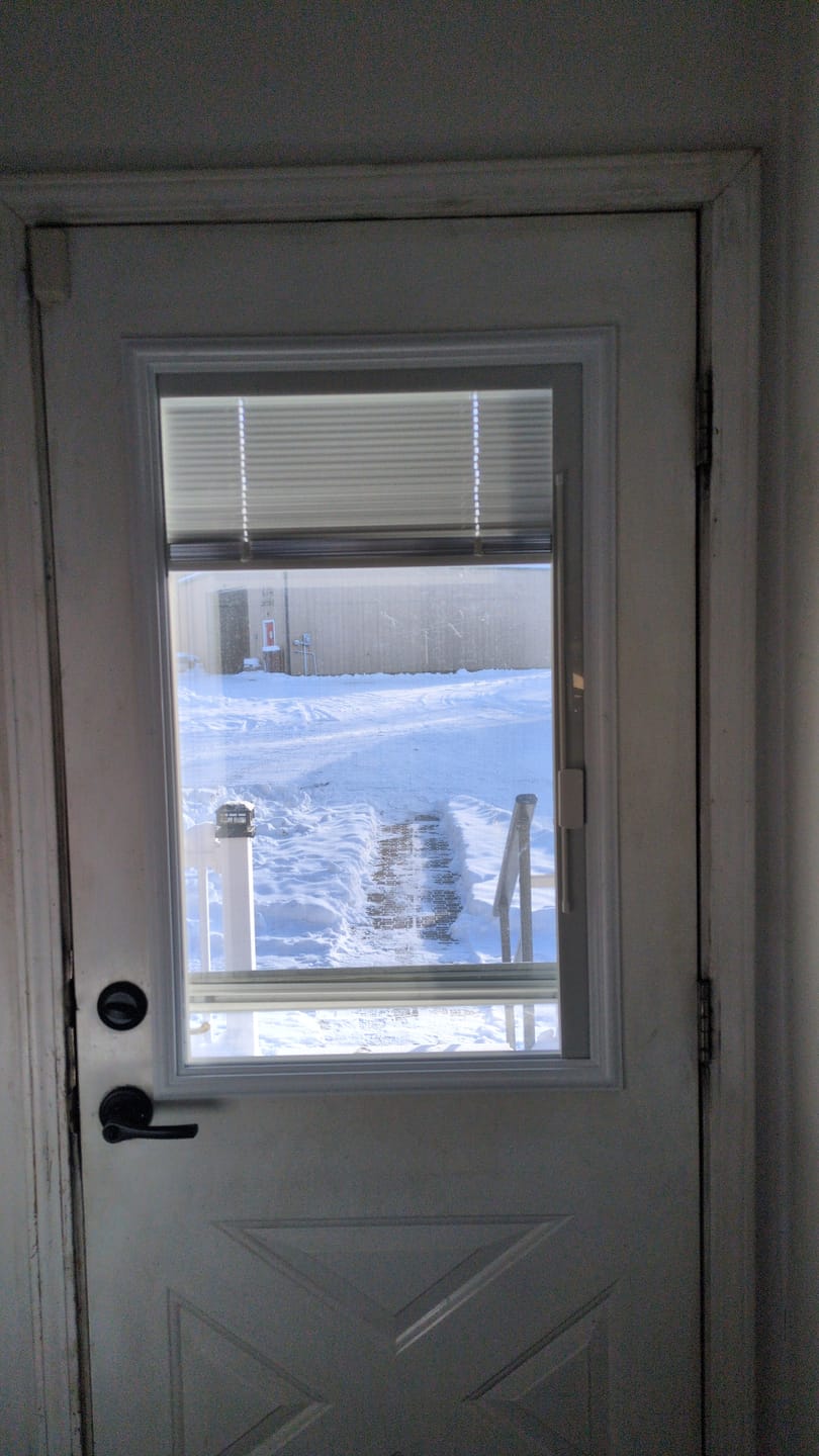Customer photo review of Raise & Lower Blinds Glass and Frame Kit (Half Lite)
