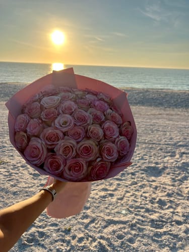 Customer photo review of Light Pink Rose Bouquet