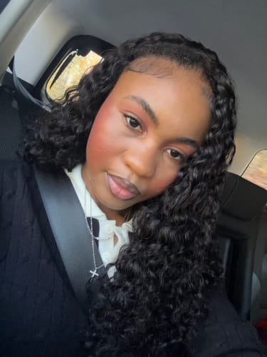 Customer photo review of CurlyMe 3 In 1 Half Wig Burmese Curly Glueless Install Half Wig With Adjustable String Beginner Friendly