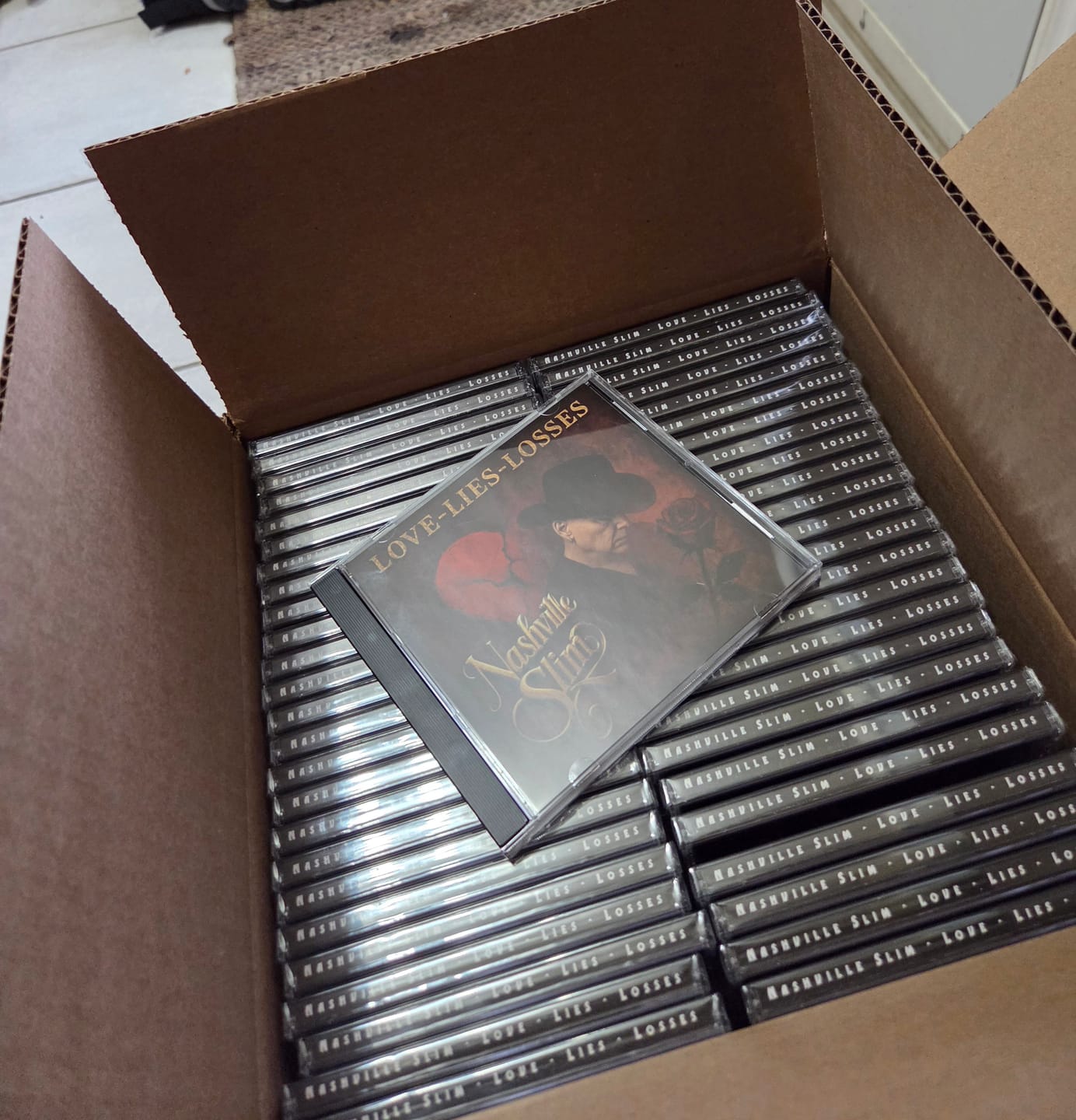 Customer photo review of CD Jewel Cases with 1-Panel Inserts