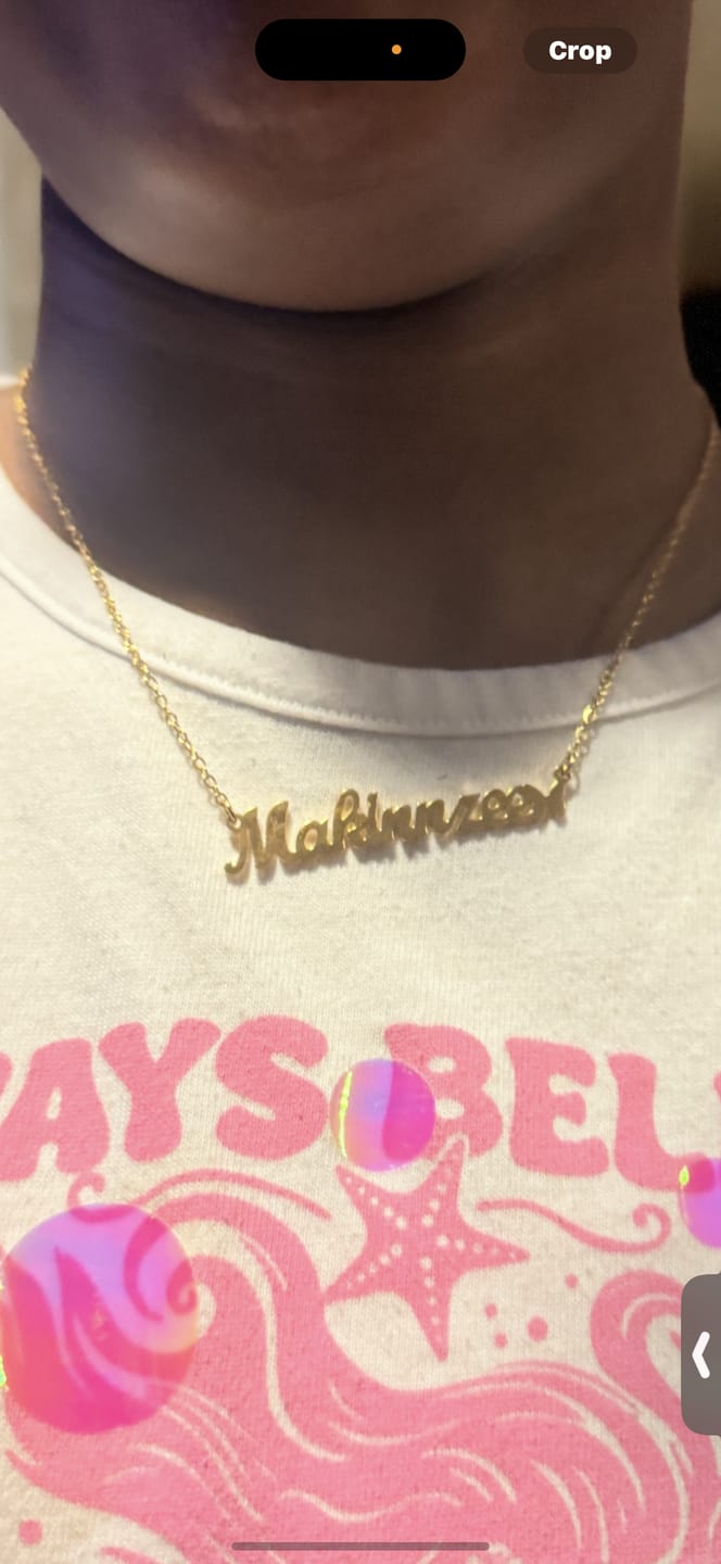 Customer photo review of Kids Butterfly Name Necklace