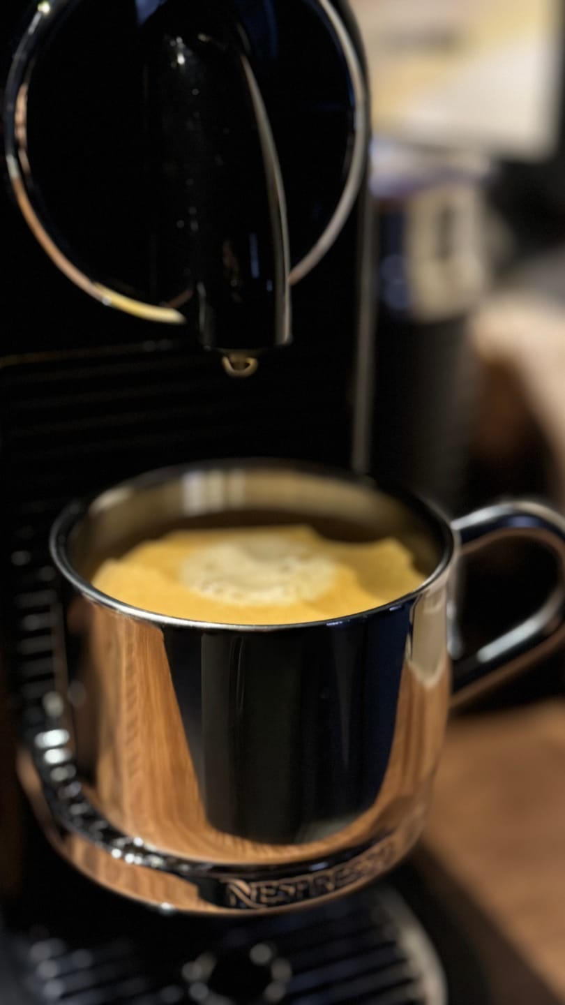 Customer photo review of Venice Mirror Cup with a Saucer & Spoon