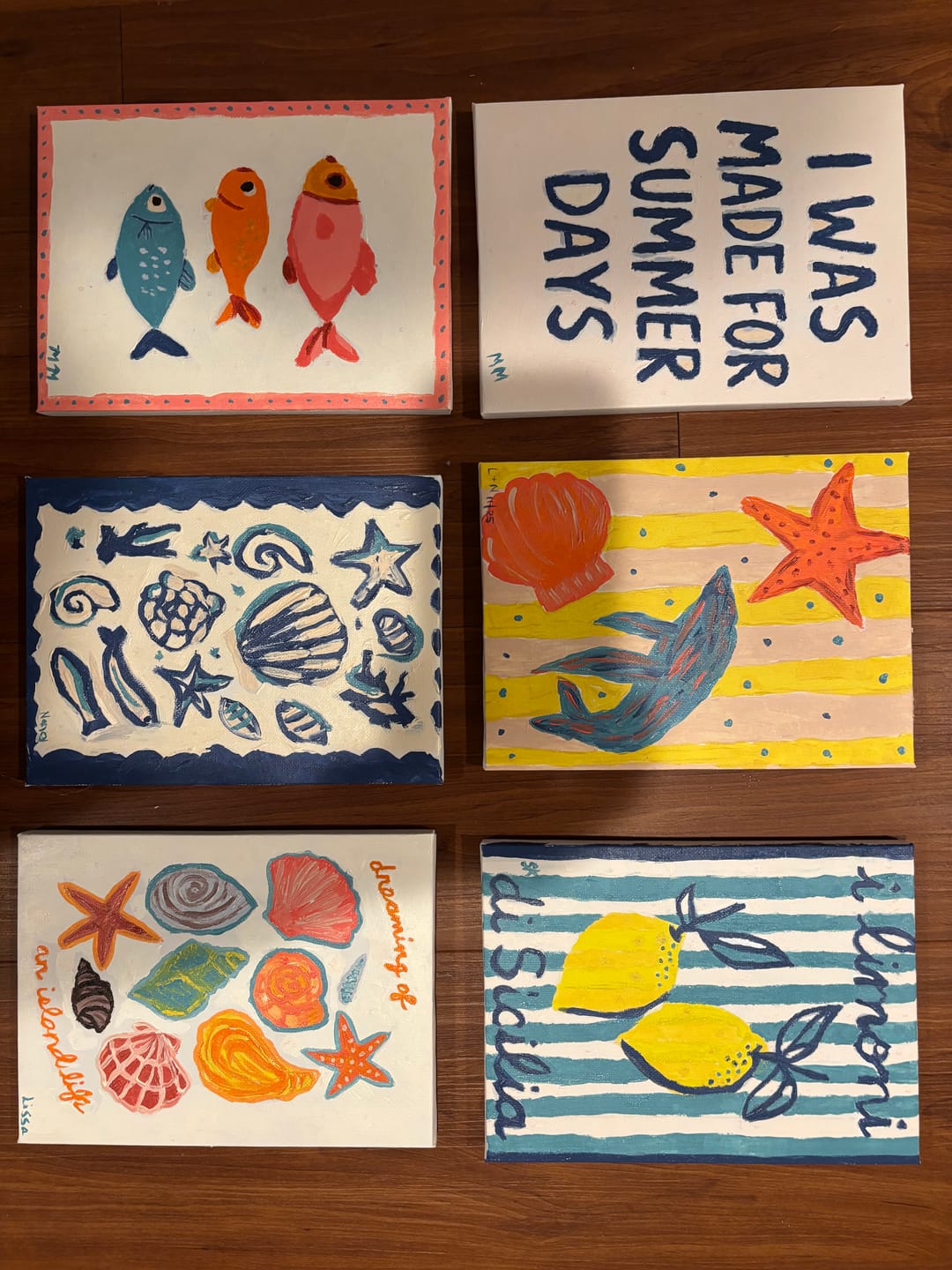 Customer photo review of 6 Mini Paintings - Beachlife Set