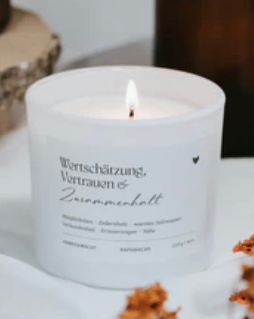 Customer photo review of Wertschätzung, Vertrauen und Zusammenhalt · Duftkerze