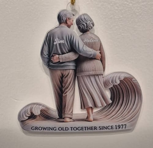 Customer photo review of Going Old Together - Personalized Christmas Acrylic Ornament