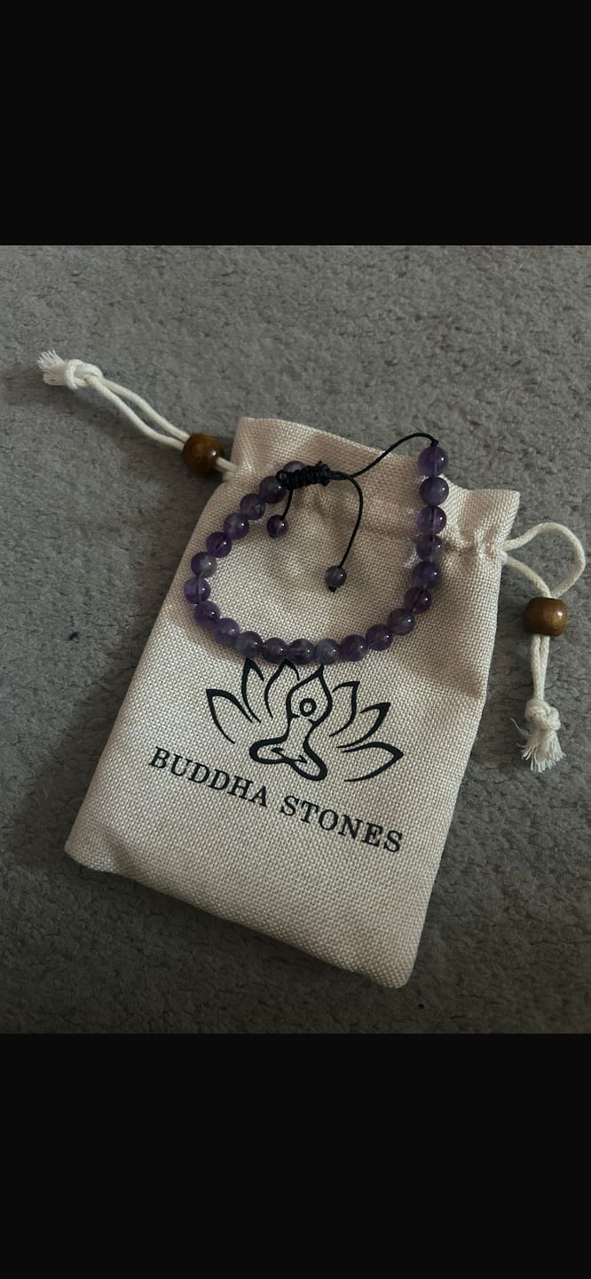 Customer photo review of Buddha Stones Natural Stone Quartz Healing Beads Bracelet