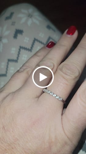 Customer video review of Tori 18k White Gold Plated Ring with Round Cut Swarovski Crystals