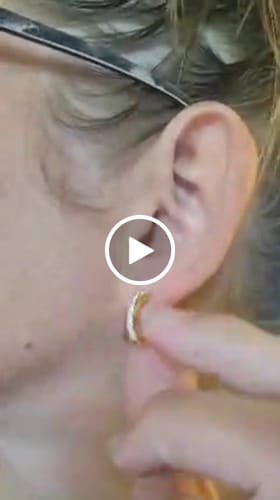 Customer video review of Amaya 18k White Gold Plated 16mm Twisted Hoop Earrings with Swarovski Crystals