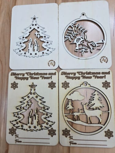 Customer photo review of Christmas gift cards 7 bundle laser cut svg file