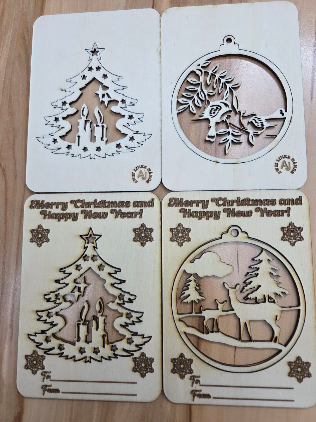 Customer photo review of Christmas gift cards 7 bundle laser cut svg file
