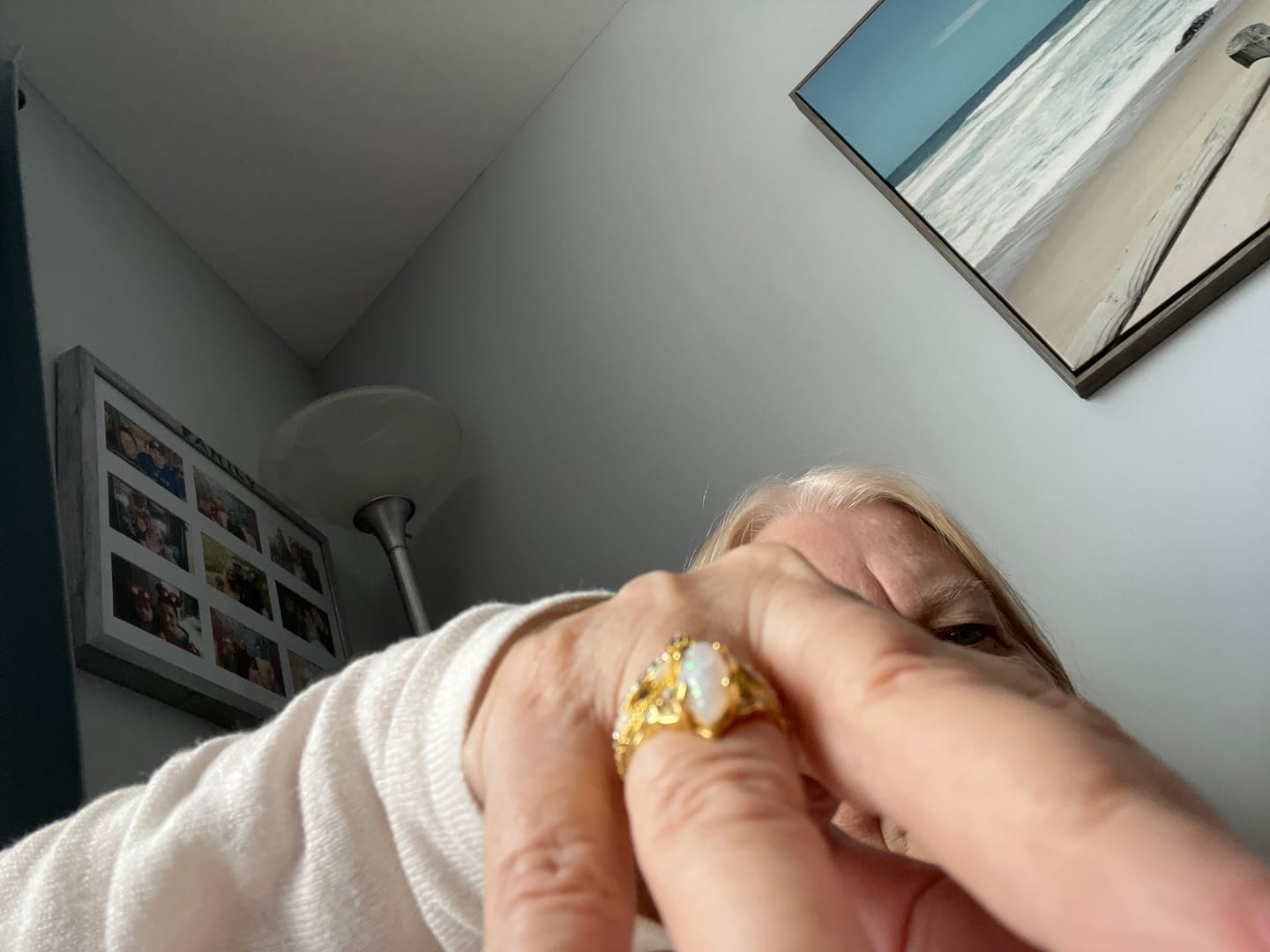Customer photo review of FREE Today: Vintage Milgrain Marquise Opal and Emerald Three-Piece Ring Set