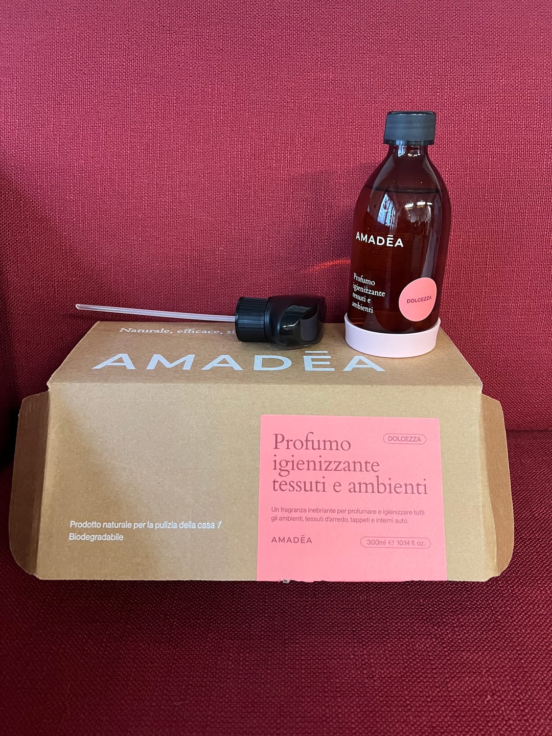 Customer photo review of Profumo "Dolcezza" igienizzante tessuti e ambienti 300ml